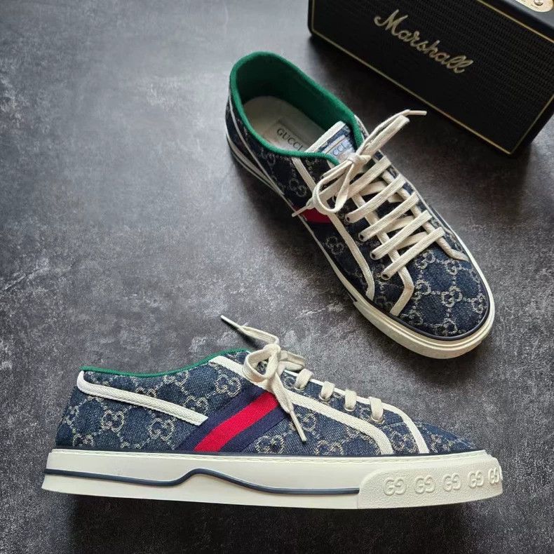Gucci GUCCI Tennis 1977 Blue and White Sneakers-yf Size US 10 / EU 43 - 5 Thumbnail