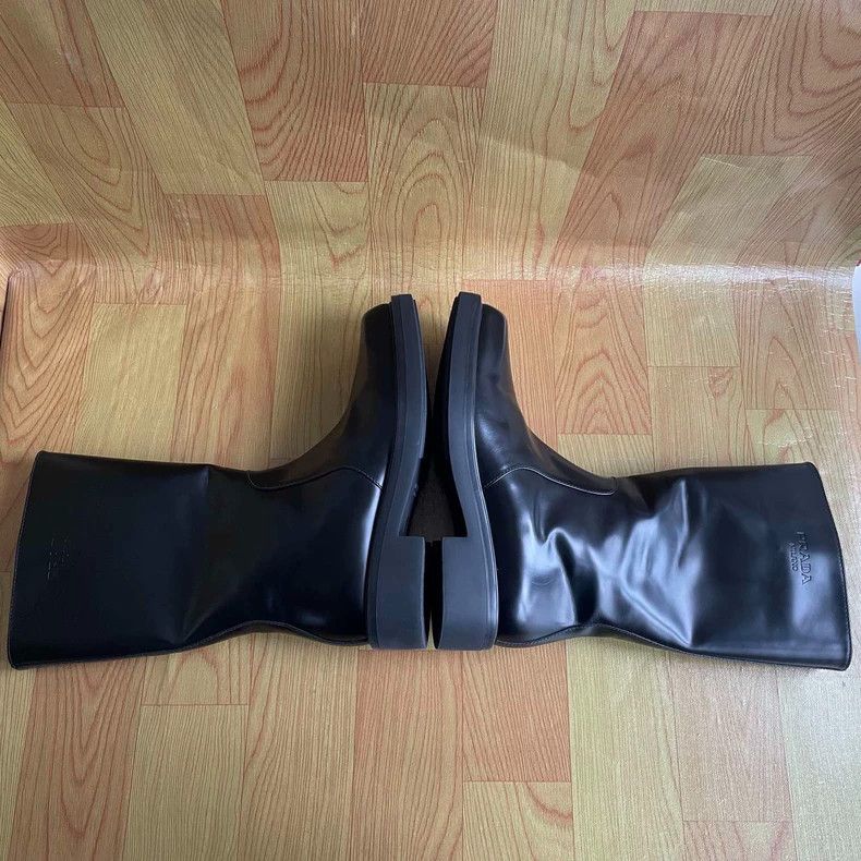 Prada Prada Black Logo Embossed Boots Size 8-yf Size US 8 / EU 41 - 3 Thumbnail
