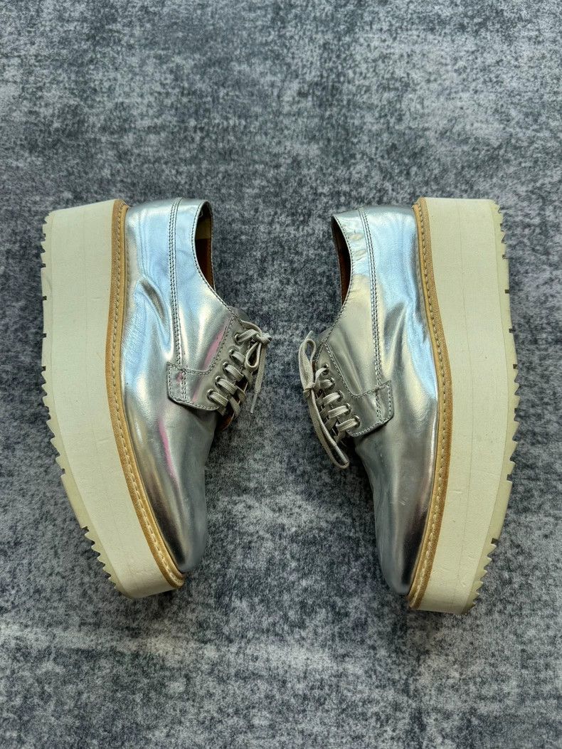 Prada Prada Silver Platform Oxford Shoes Size 36-yf Size US 5.5 / EU 38 - 3 Thumbnail