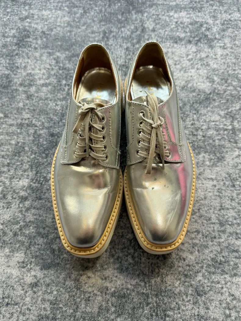 Prada Prada Silver Platform Oxford Shoes Size 36-yf Size US 5.5 / EU 38 - 2 Thumbnail