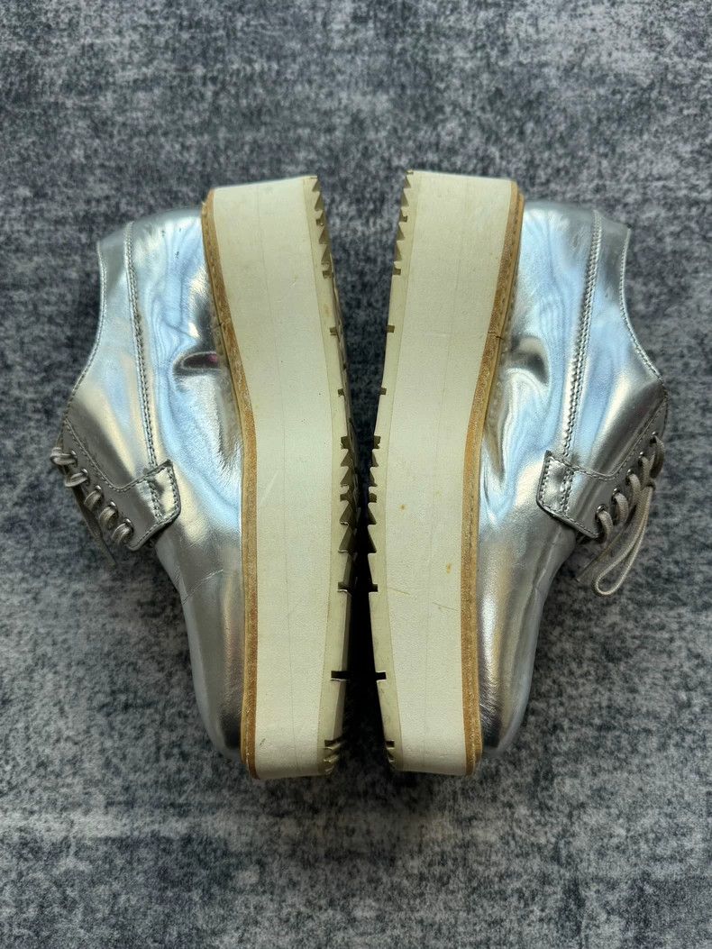 Prada Prada Silver Platform Oxford Shoes Size 36-yf Size US 5.5 / EU 38 - 4 Thumbnail