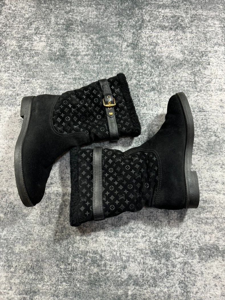 Louis Vuitton Louis Vuitton Black Fur Lined Boots-yf Size US 6 / EU 39 - 2 Thumbnail