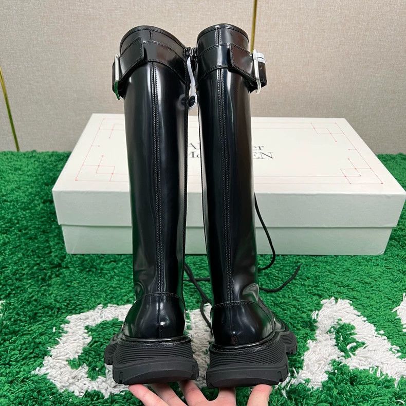 Alexander McQueen Alexander McQueen Black Knee High Lace Boots-yf Size US 5 / EU 37 - 3 Thumbnail