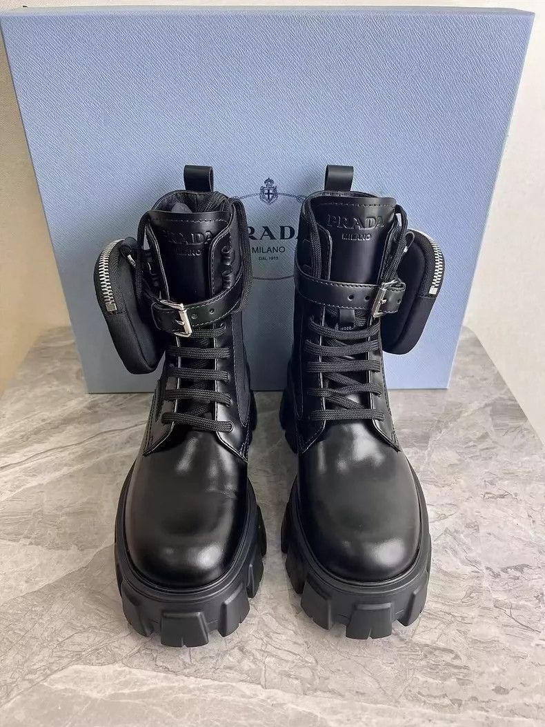Prada Prada Black Thick Sole Short Boots-yf Size US 6 / EU 39 - 2 Thumbnail