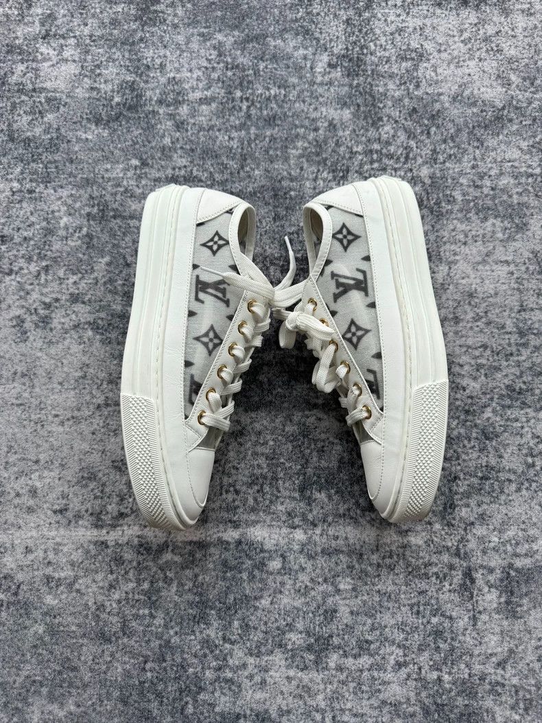 Louis Vuitton Louis Vuitton White Logo Canvas Sneakers-yf Size US 5.5 / EU 38 - 2 Thumbnail