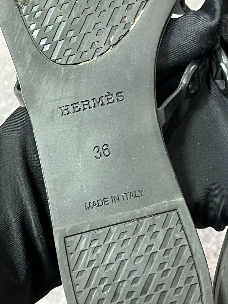 Hermes Hermes black chain slide sandals-yf Size US 5.5 / EU 38 - 6 Thumbnail