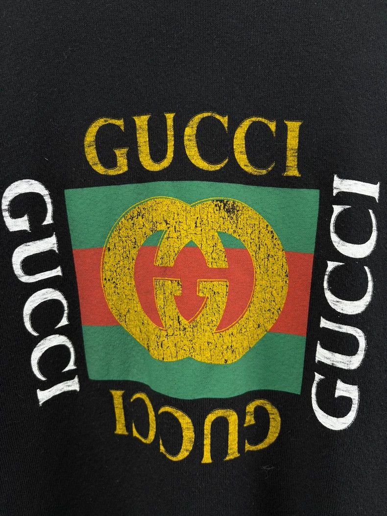 Gucci Gucci Black Distressed Crewneck Sweatshirt Size S-yf Size US S / EU 44-46 / 1 - 3 Thumbnail