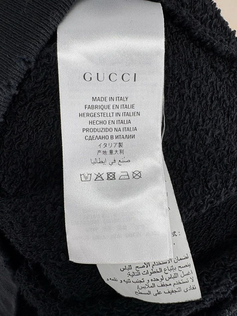 Gucci Gucci Black Distressed Crewneck Sweatshirt Size S-yf Size US S / EU 44-46 / 1 - 6 Thumbnail