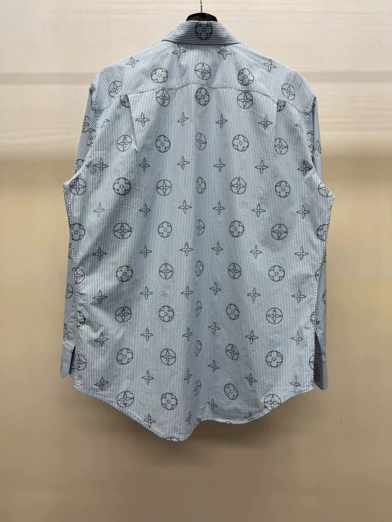 Louis Vuitton Louis Vuitton Striped Shirt with Logo Print-yf Size US L / EU 52-54 / 3 - 2 Thumbnail