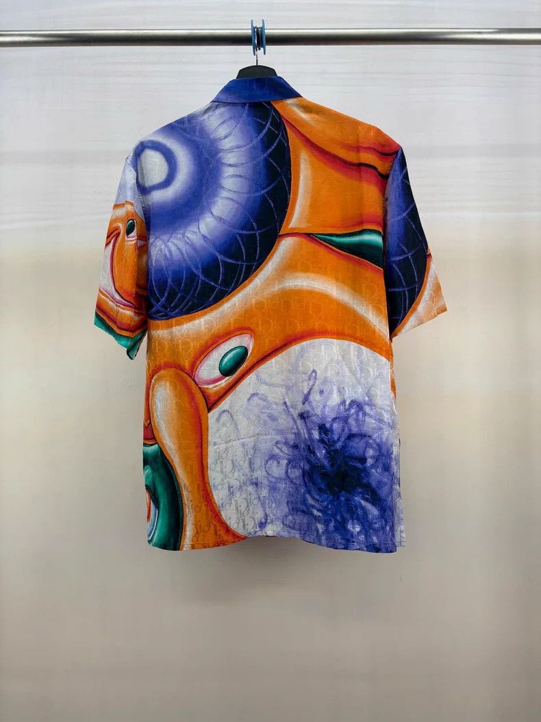 Dior Dior Kenny Short Sleeve Silk Shirt-yf Size US M / EU 48-50 / 2 - 2 Thumbnail