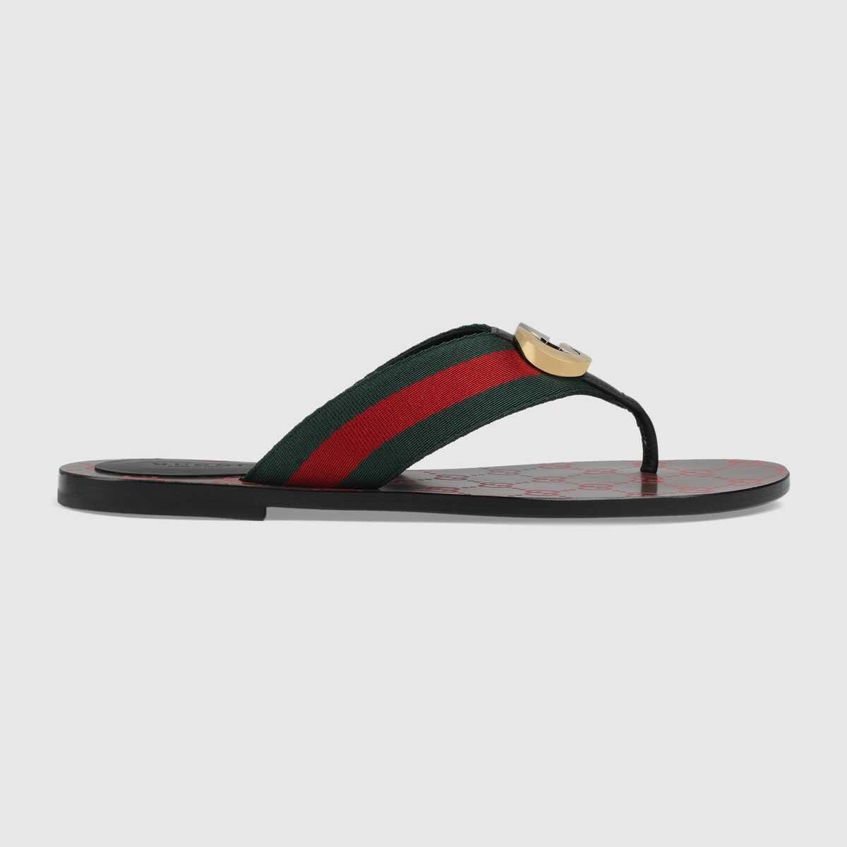 Gucci GG thong Web sandal Size US 6 / IT 36 - 2 Thumbnail