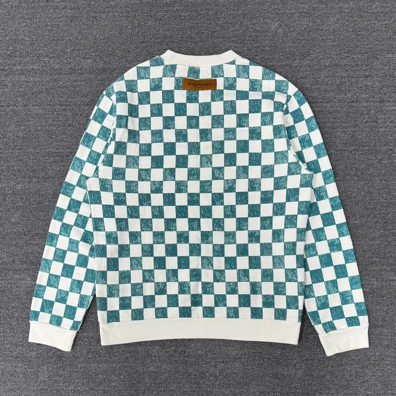 Louis Vuitton Louis Vuitton Checkered Sweatshirt in White Green-yf Size US L / EU 52-54 / 3 - 2 Thumbnail