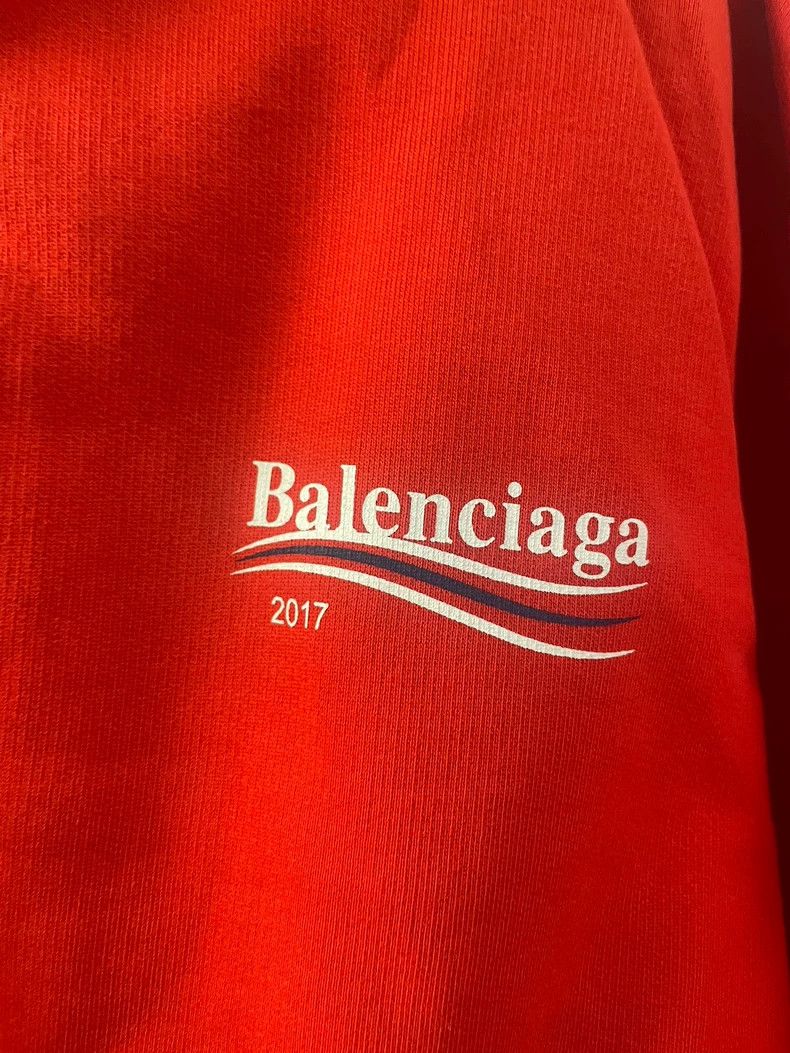 Balenciaga Red Logo Hoodie Sweatshirt-yf