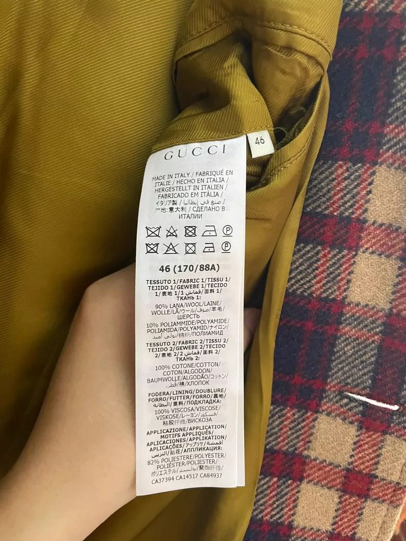 Gucci Gucci Plaid Wool Jacket with Logo-yf Size US L / EU 52-54 / 3 - 5 Thumbnail