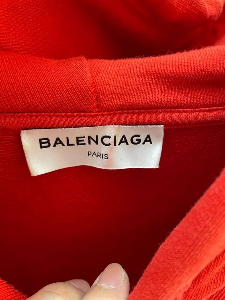 Balenciaga Balenciaga Red Logo Hoodie with Minor Flaws-yf Size US XS / EU 42 / 0 - 3 Thumbnail