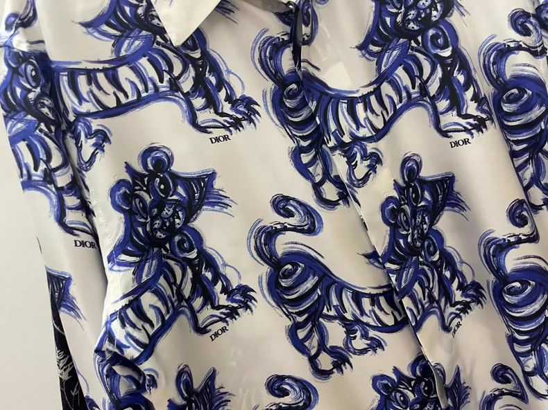 Dior Dior Tiger Logo Button-Up Shirt-yf Size US M / EU 48-50 / 2 - 3 Thumbnail