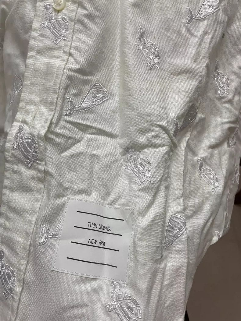 Thom Browne Cute Dolphin Turtle Embroidered Shirt-yf Size US S / EU 44-46 / 1 - 3 Thumbnail