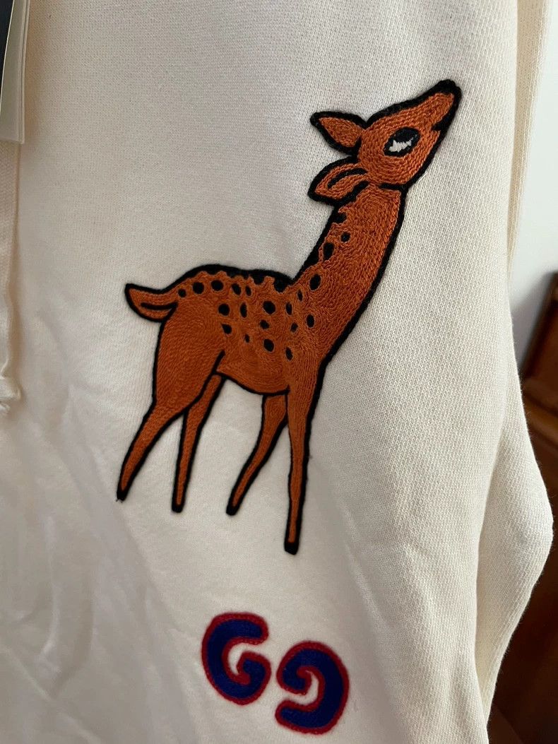 Gucci Gucci Embroidered Deer Hoodie with Tags-yf Size US M / EU 48-50 / 2 - 2 Thumbnail