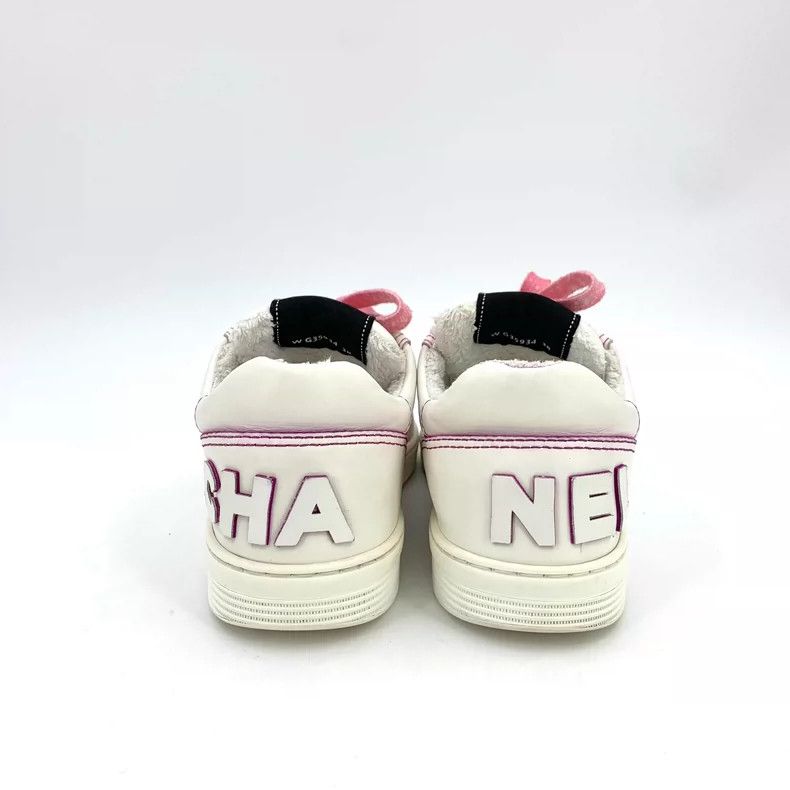 Chanel Chanel White Lace-Up Athletic Sneakers-yf Size US 7.5 / EU 40-41 - 4 Thumbnail