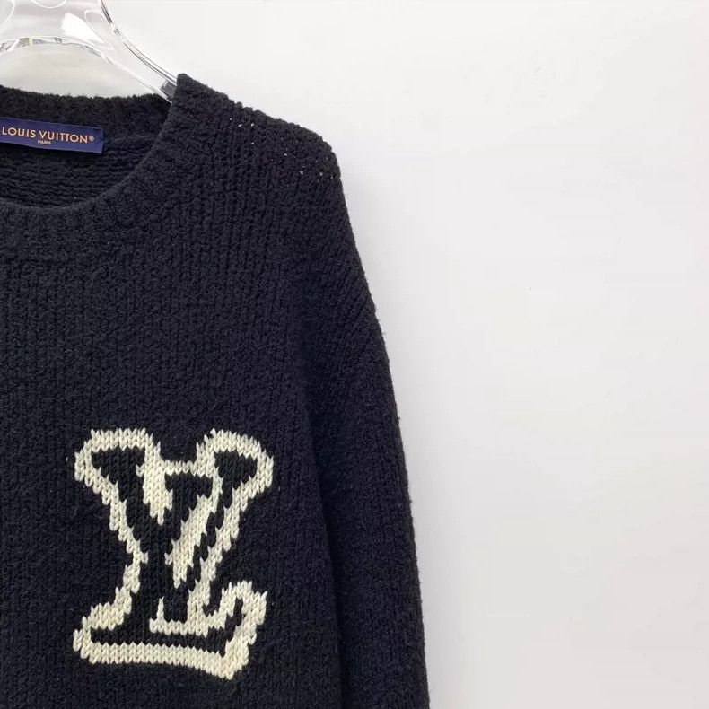 Louis Vuitton Louis Vuitton Black Logo Knit Sweater M-yf Size US M / EU 48-50 / 2 - 3 Thumbnail
