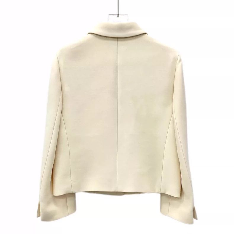 Dior Dior Beige Wool Silk Single Button Jacket-yf Size US XXS / EU 40 - 2 Thumbnail