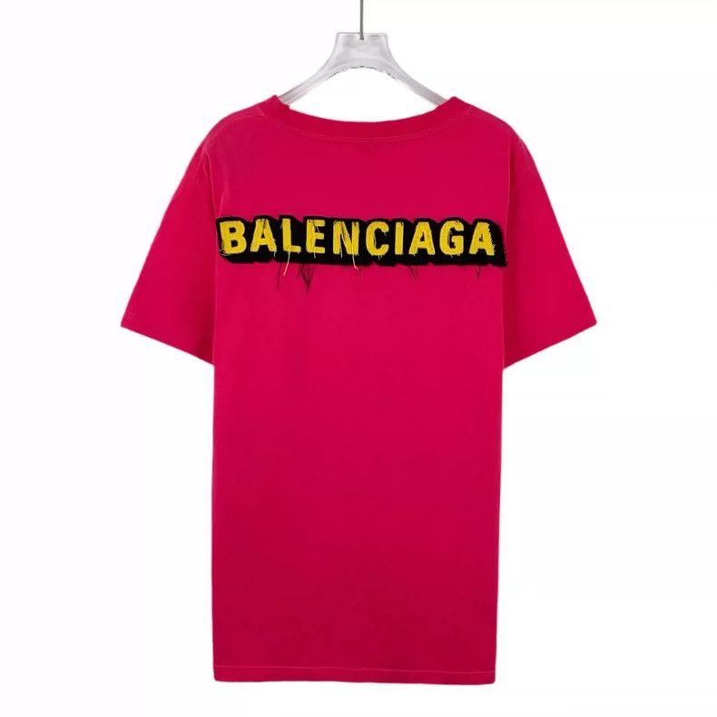 Balenciaga Balenciaga Pink Logo Round Neck Short Sleeve T-Shirt-yf Size US M / EU 48-50 / 2 - 2 Thumbnail