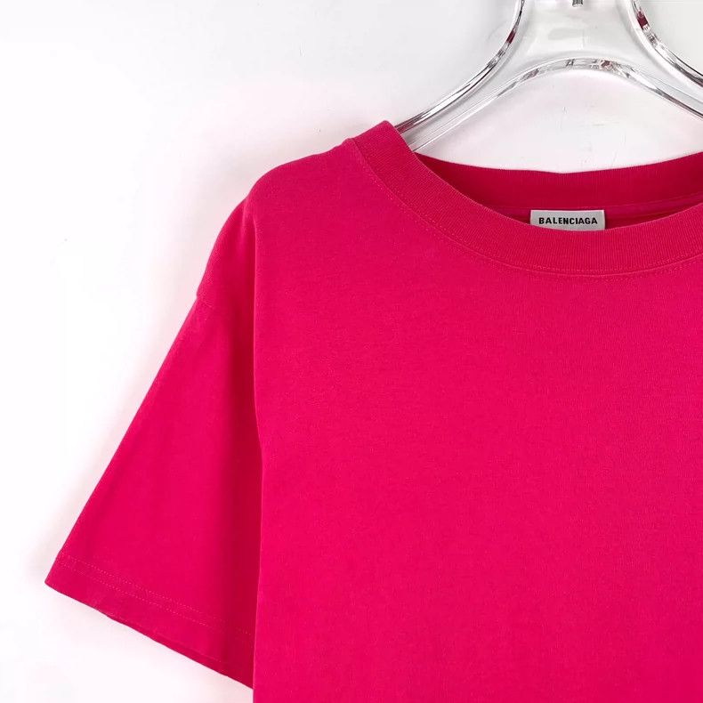 Balenciaga Balenciaga Pink Logo Round Neck Short Sleeve T-Shirt-yf Size US M / EU 48-50 / 2 - 3 Thumbnail