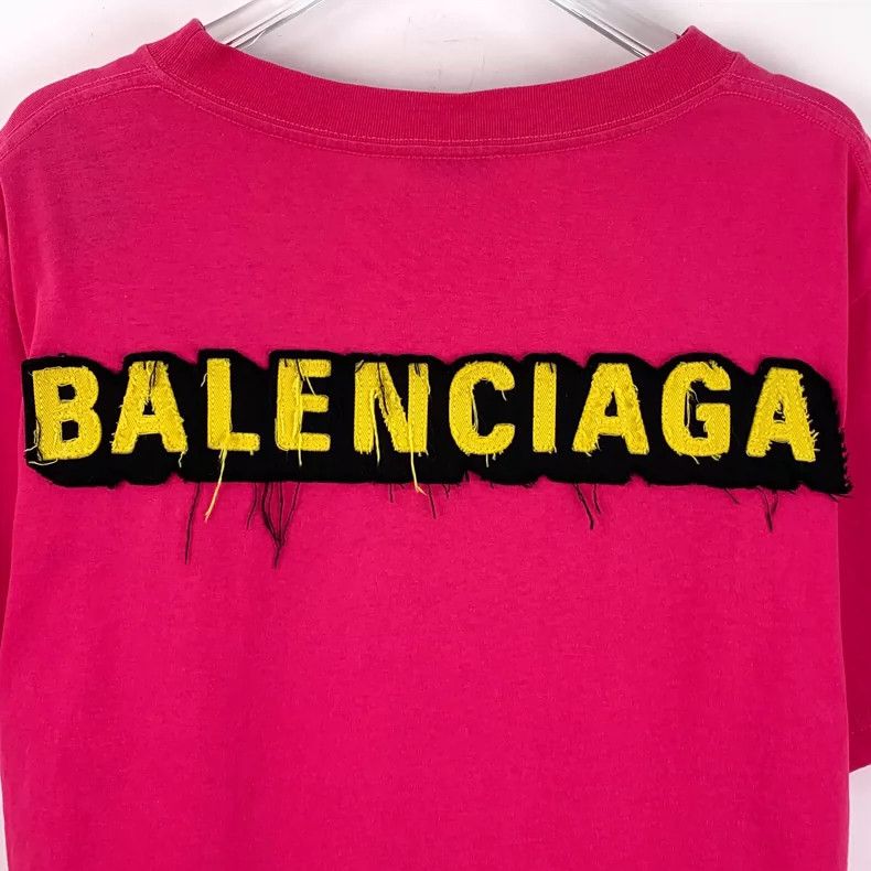 Balenciaga Balenciaga Pink Logo Round Neck Short Sleeve T-Shirt-yf Size US M / EU 48-50 / 2 - 5 Thumbnail