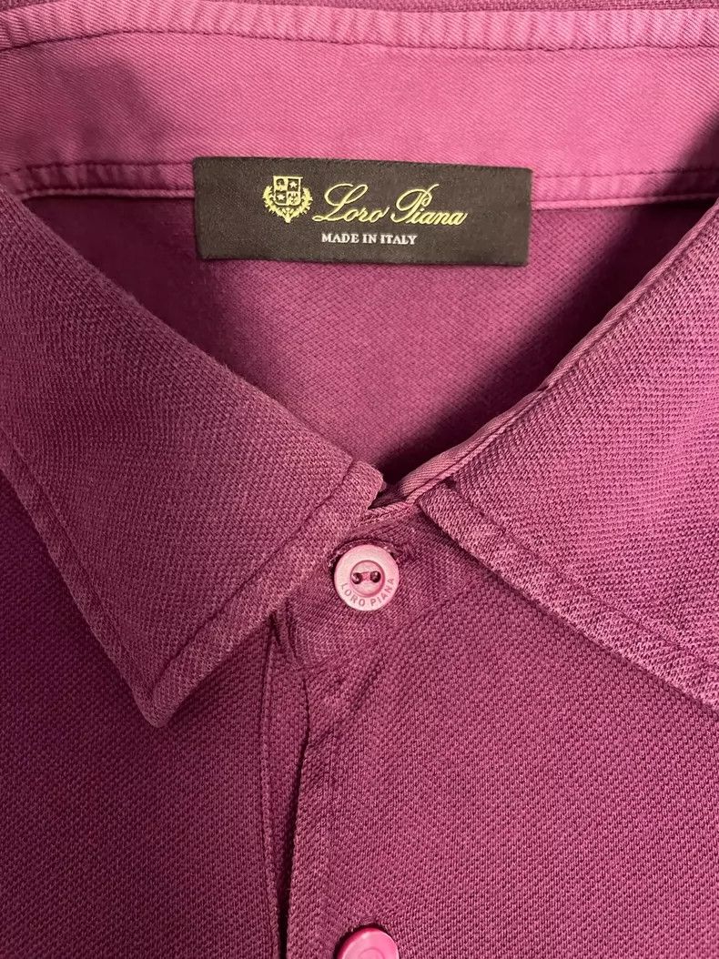 Ermenegildo Zegna Loro Piana Purple Short Sleeve Polo Shirt-yf Size US L / EU 52-54 / 3 - 3 Thumbnail