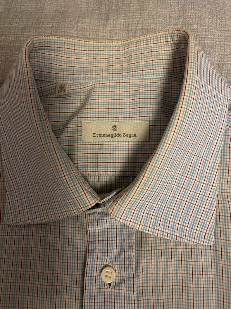Ermenegildo Zegna Ermenegildo Zegna Short Sleeve Check Shirt-yf Size US L / EU 52-54 / 3 - 7 Thumbnail