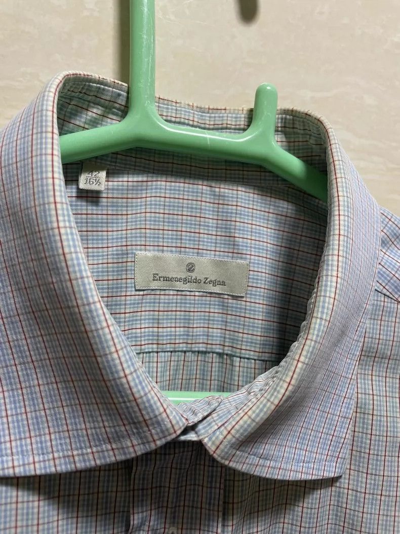 Ermenegildo Zegna Ermenegildo Zegna Short Sleeve Check Shirt-yf Size US L / EU 52-54 / 3 - 4 Thumbnail