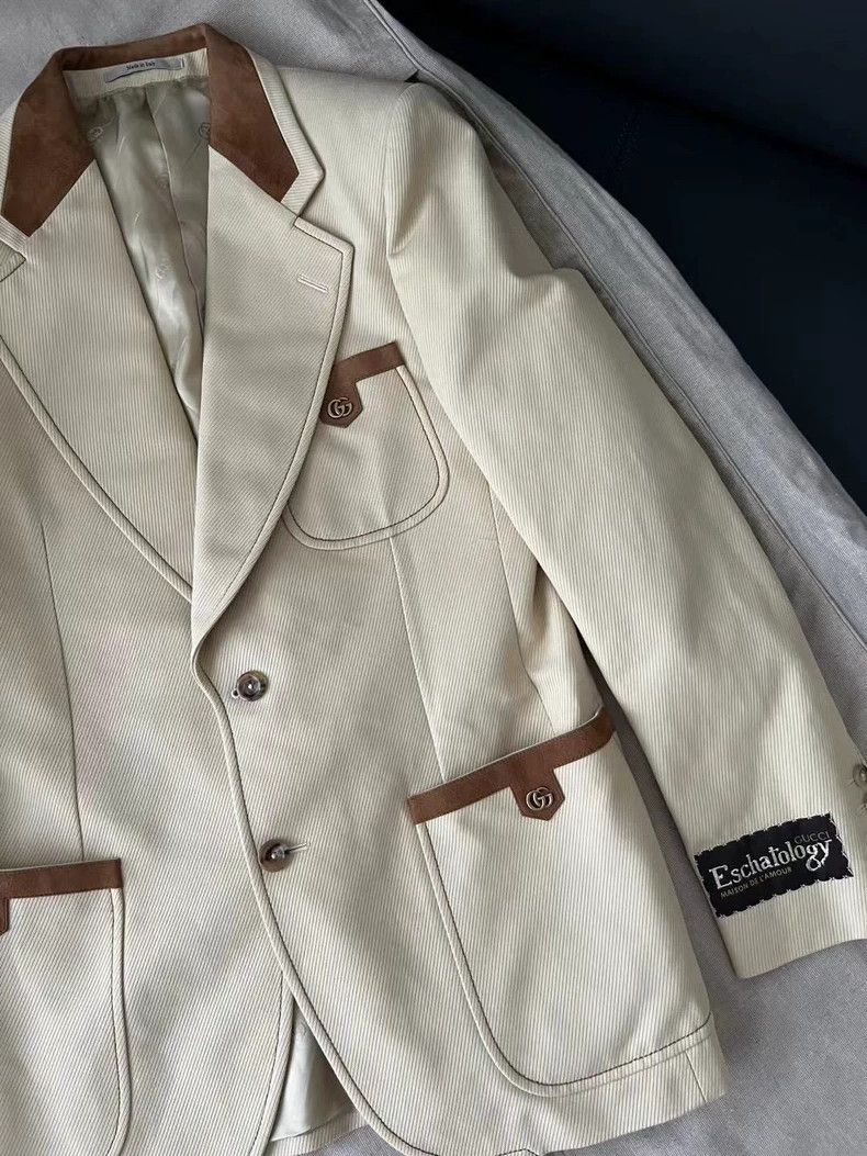 Gucci Gucci Light Yellow Men's Suit Jacket-yf Size US M / EU 48-50 / 2 - 3 Thumbnail