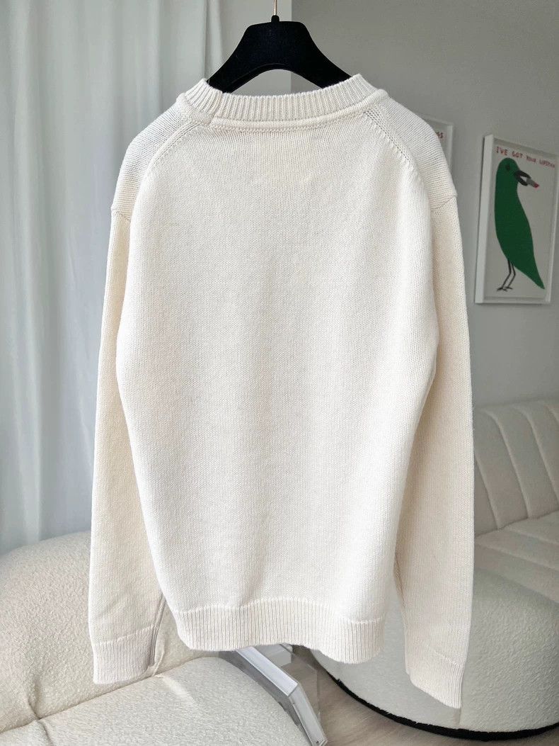 Jil Sander Jil Sander White Knit Sweater with Design-yf Size US S / EU 44-46 / 1 - 3 Thumbnail