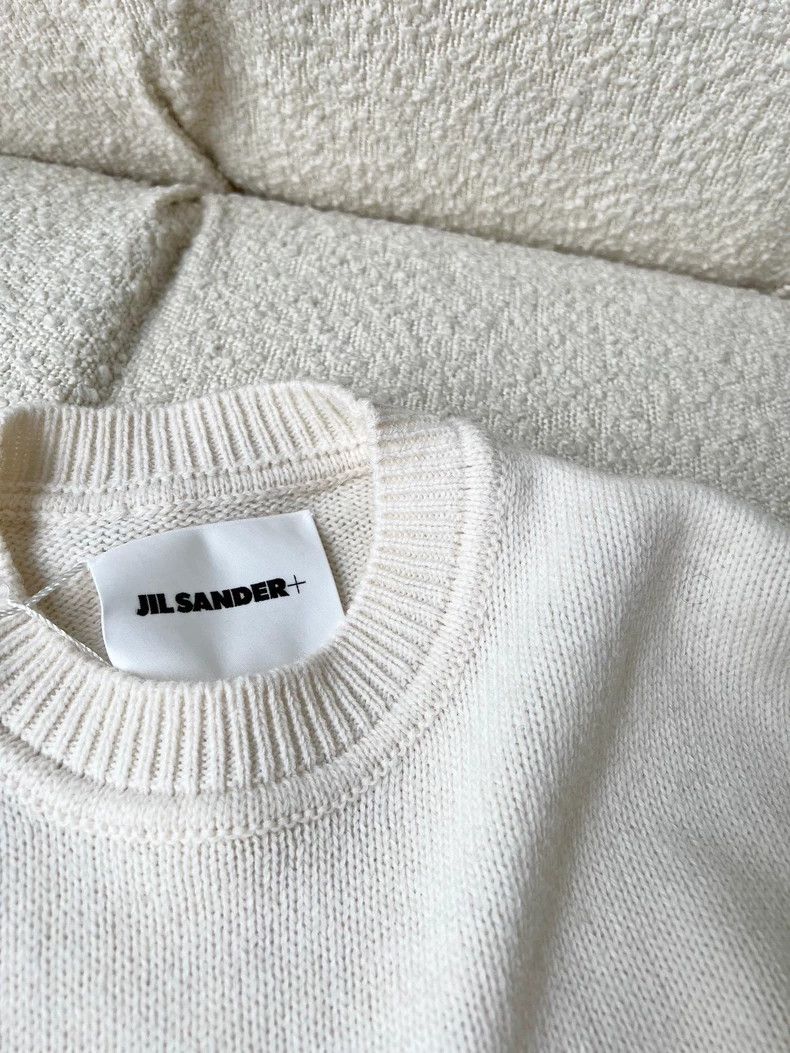 Jil Sander Jil Sander White Knit Sweater with Design-yf Size US S / EU 44-46 / 1 - 6 Thumbnail
