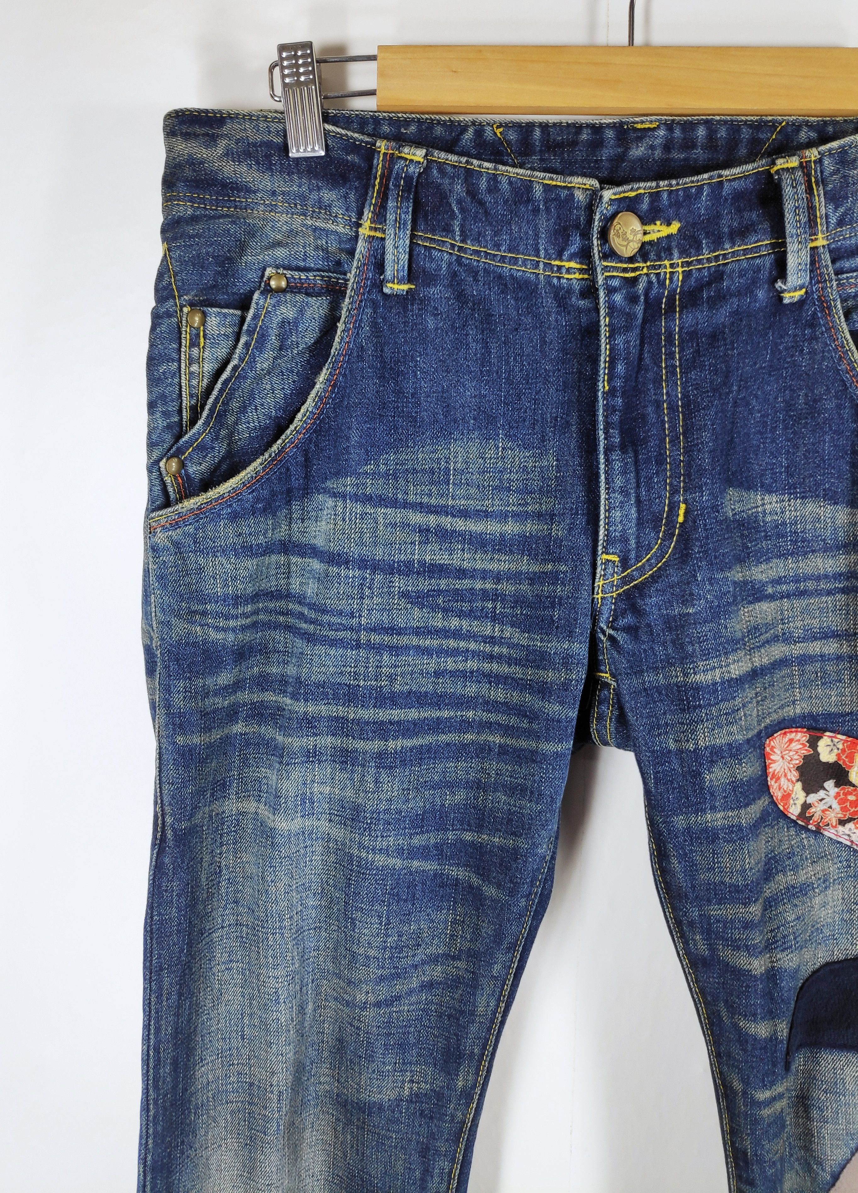 If Six Was Nine Takeo Kikuchi Faded Denim Patchwork Boro Denim Size US 32 / EU 48 - 12 Thumbnail