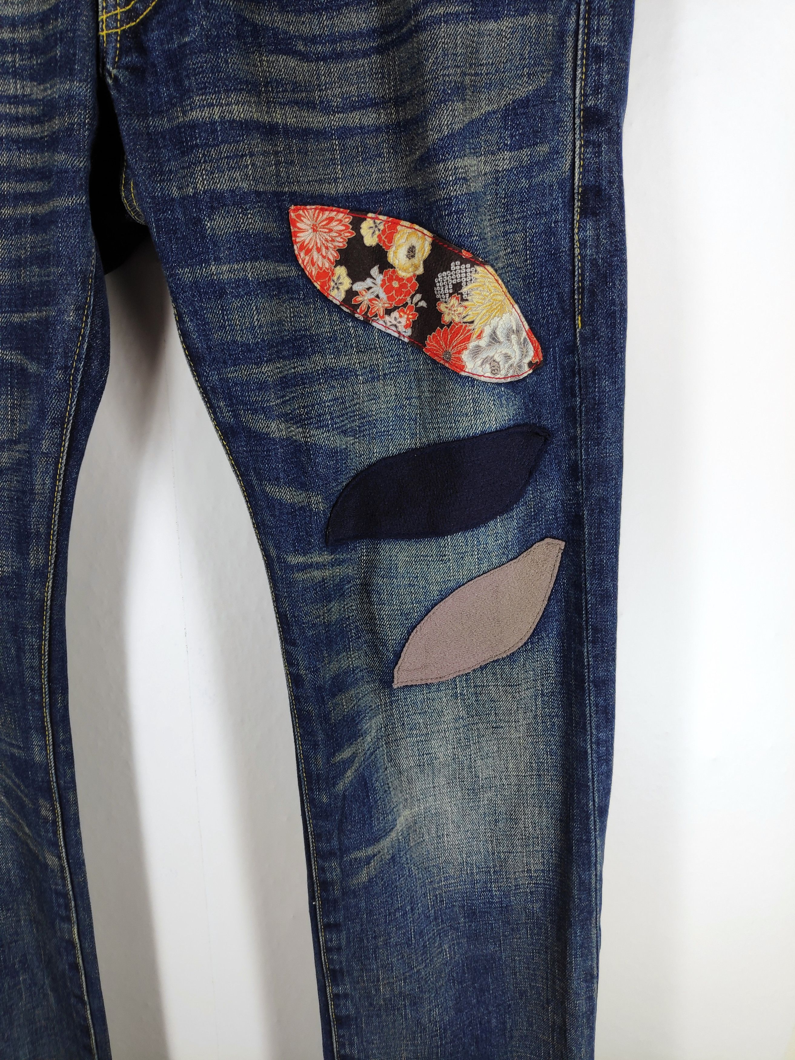 If Six Was Nine Takeo Kikuchi Faded Denim Patchwork Boro Denim Size US 32 / EU 48 - 10 Thumbnail