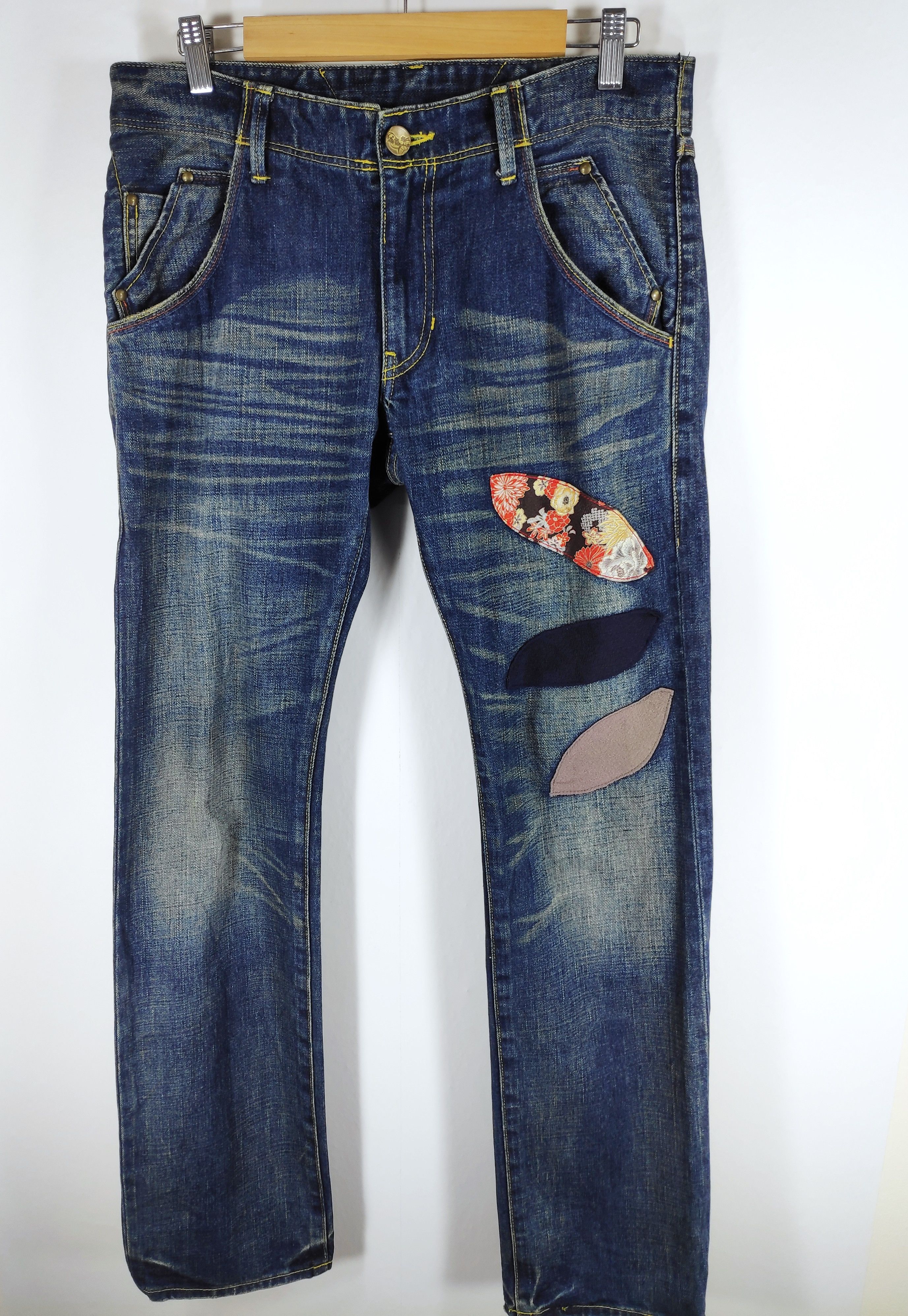 If Six Was Nine Takeo Kikuchi Faded Denim Patchwork Boro Denim Size US 32 / EU 48 - 3 Thumbnail