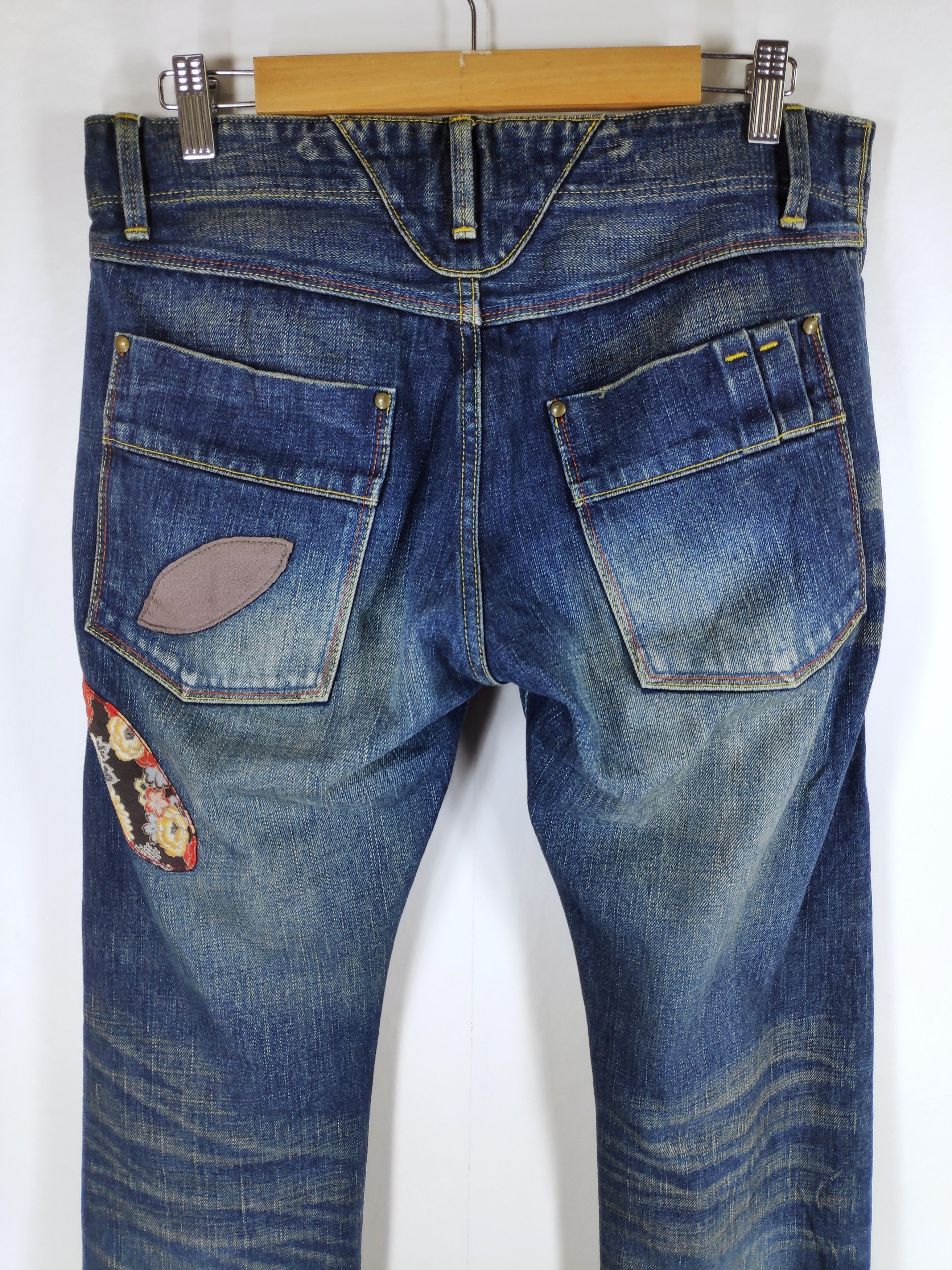 If Six Was Nine Takeo Kikuchi Faded Denim Patchwork Boro Denim Size US 32 / EU 48 - 7 Thumbnail
