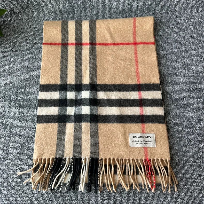 Burberry Burberry Fringe Plaid Cashmere Scarf-yf Size ONE SIZE - 3 Thumbnail