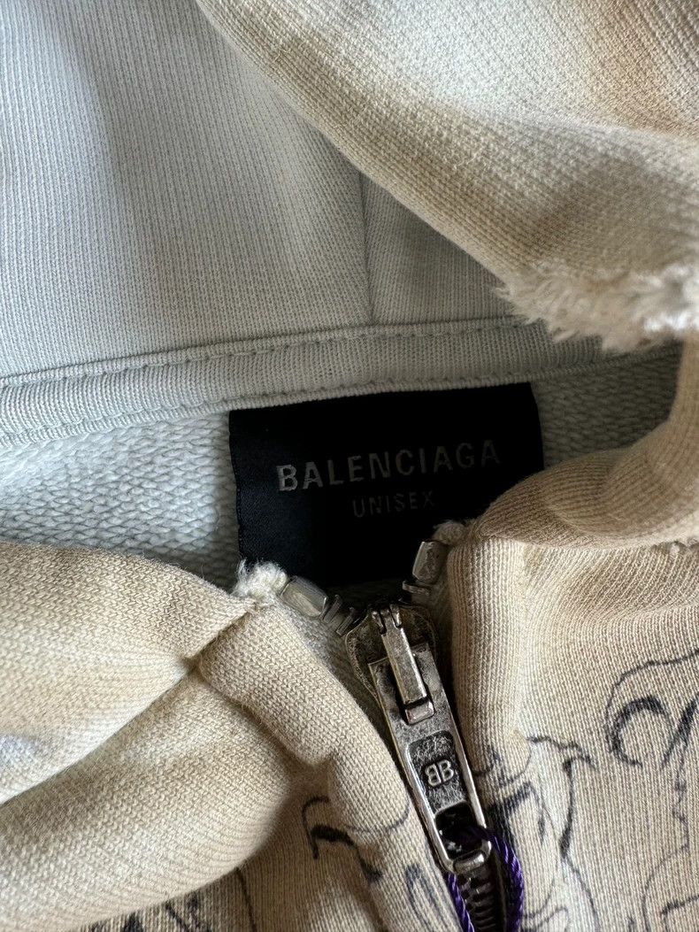 Balenciaga Balenciaga Tattoo Print Hoodie with Drawstring-yf Size US XS / EU 42 / 0 - 3 Thumbnail