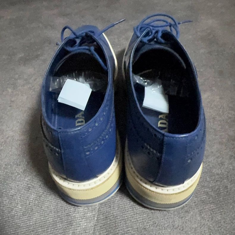 Prada Prada Men's Blue Brogue Platform Shoes-yf Size US 8 / EU 41 - 3 Thumbnail