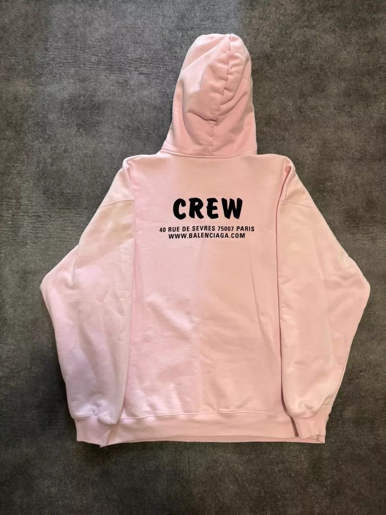 Balenciaga Balenciaga Crew Pink Logo Hoodie Size S-yf Size US S / EU 44-46 / 1 - 2 Thumbnail