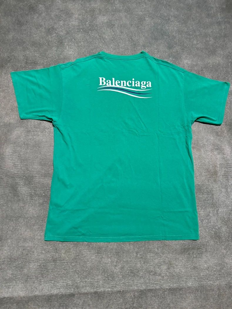 Balenciaga Balenciaga Lake Green Short Sleeve T-Shirt-yf Size US L / EU 52-54 / 3 - 2 Thumbnail
