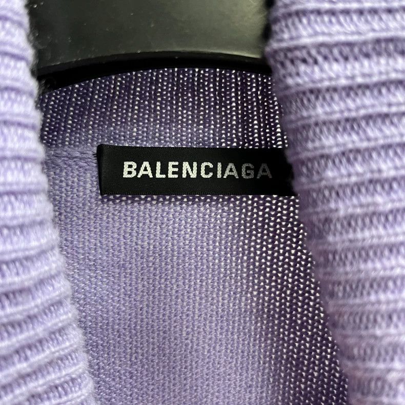 Balenciaga Balenciaga Purple Logo Long Sleeve Knit Sweater-yf Size US M / EU 48-50 / 2 - 2 Thumbnail