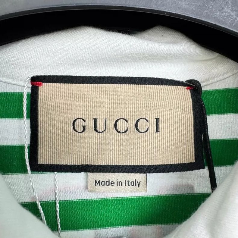 Gucci Gucci Green White Striped Short Sleeve Polo-yf Size US S / EU 44-46 / 1 - 3 Thumbnail