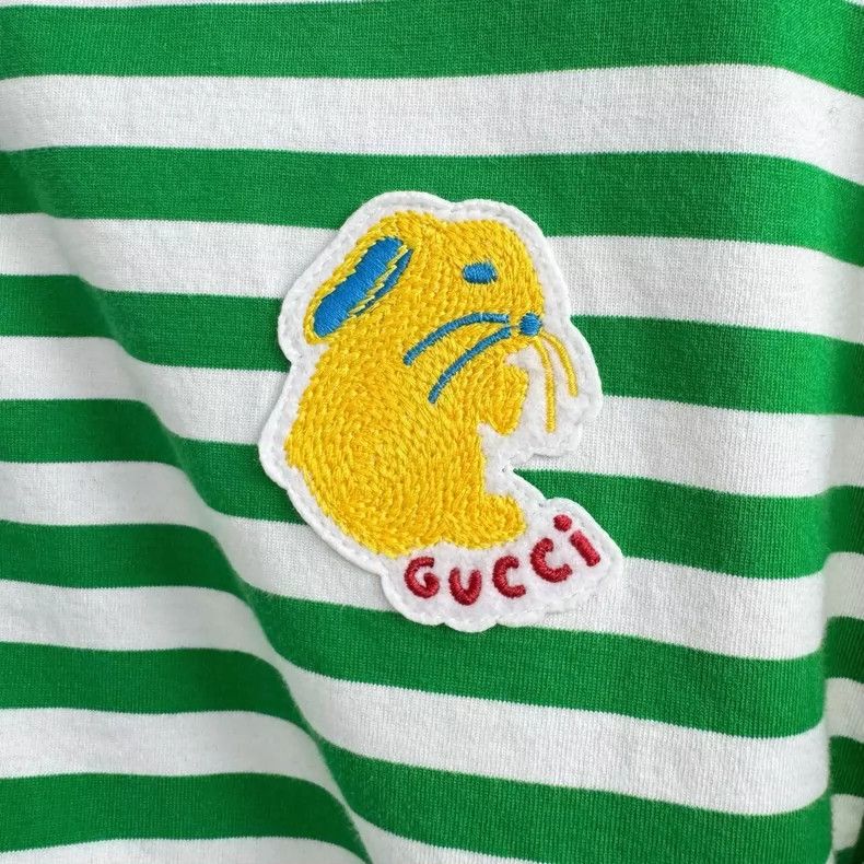 Gucci Gucci Green White Striped Short Sleeve Polo-yf Size US S / EU 44-46 / 1 - 5 Thumbnail