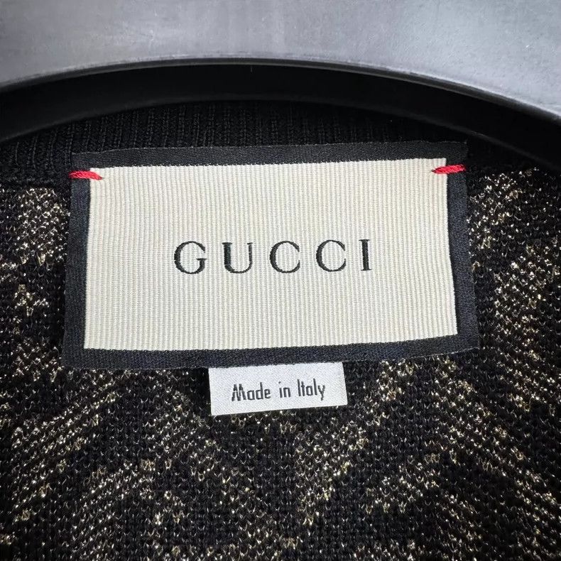 Gucci Gucci Black Gold Logo Knitted Short Sleeve-yf Size US XS / EU 42 / 0 - 3 Thumbnail