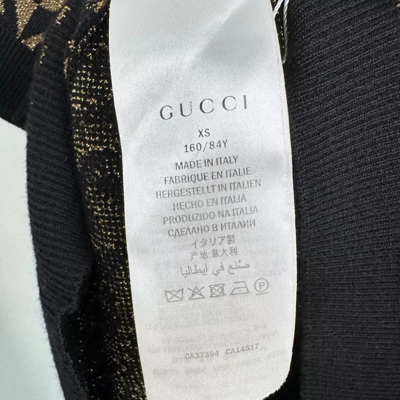 Gucci Gucci Black Gold Logo Knitted Short Sleeve-yf Size US XS / EU 42 / 0 - 4 Thumbnail
