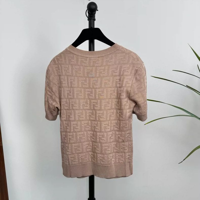 Fendi Fendi Pink Double F Knit Short Sleeve-yf Size US S / EU 44-46 / 1 - 2 Thumbnail