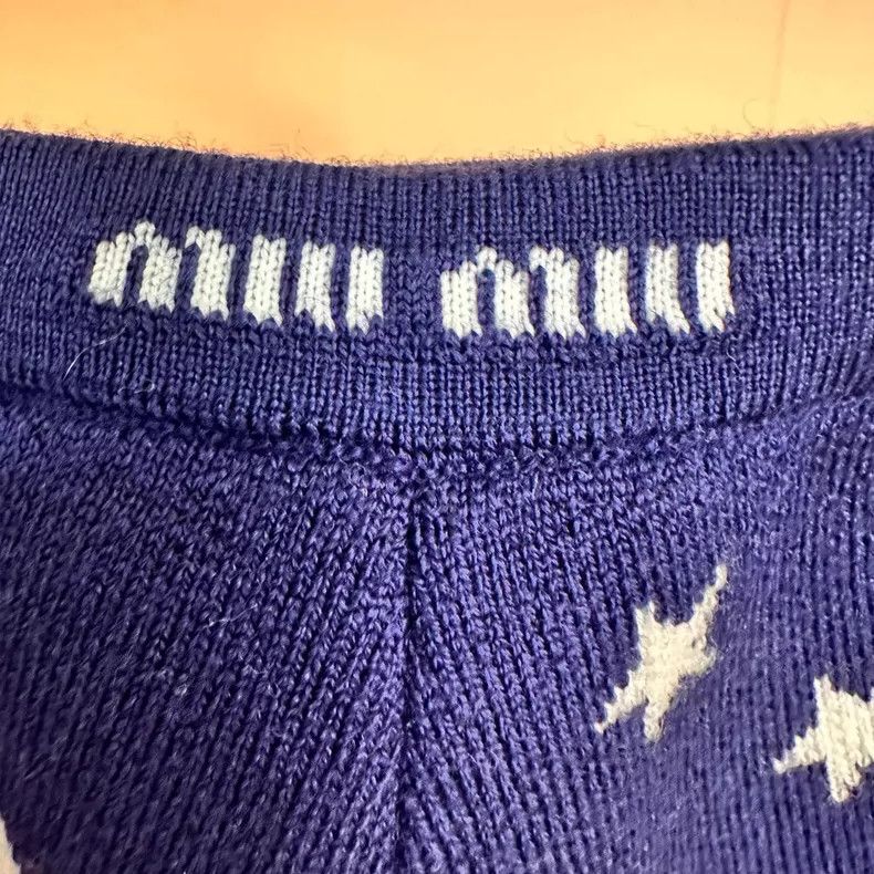 Miu Miu MiuMiu Star Pattern Knit Shorts Size 38 40-yf Size US 38 / EU 54 - 3 Thumbnail